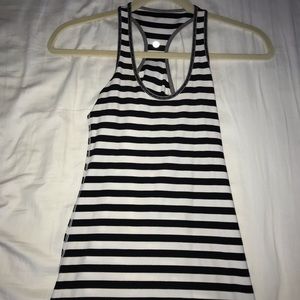 Lululemon black and white stripes tank top
